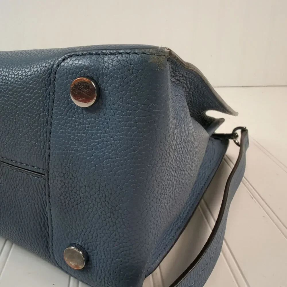 Michael Kors Mercer Leather‎ Satchel Handle Removable Strap Light Blue